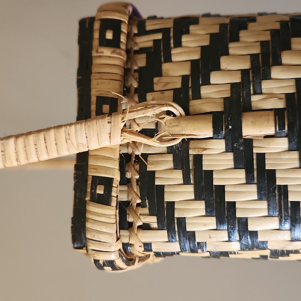 Anthropologie Wicker woven geometric handbag - Picture 7 of 9